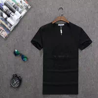 tee-shirt versace coton stretch round mark black